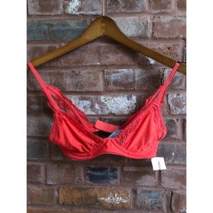 ☀️ NWT Aerie Underwire Lace Coral Bra TJ Max